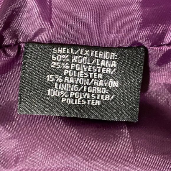 Apostrophe Womens Pea Coat 16W 18W Aubergine Purple Vibrant Academia Wool Blend - Picture 6 of 8